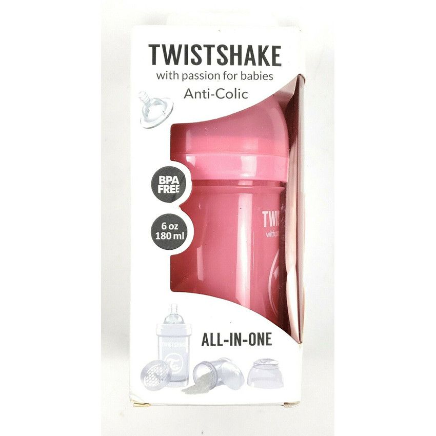 Twistshake Biberon anti-colique 180ml Blanc 0 mois+